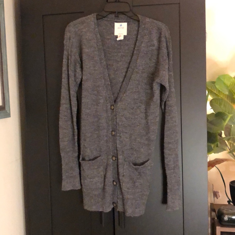 Cozy Aerie wool & mohair blend grandpa cardigan S